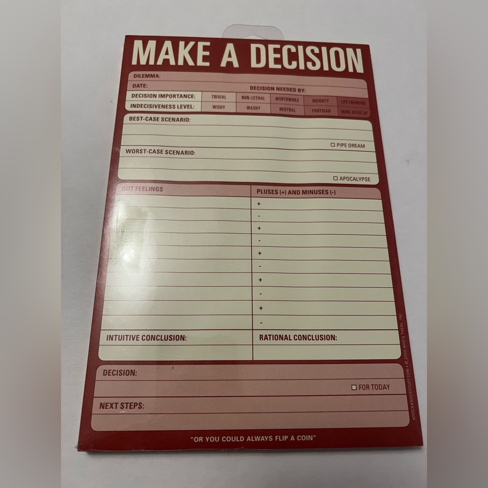 New Knock Knock Make a Decision Pad